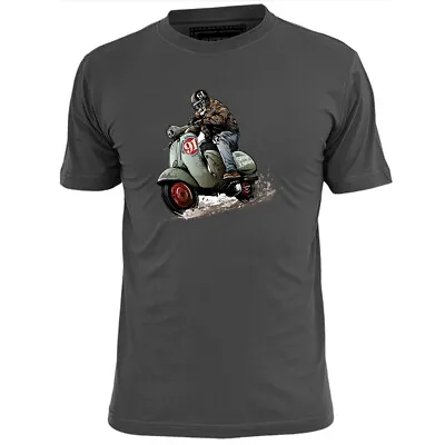 Mens Skull Scooter Man Speed Junkies T Shirt Vespa Lambretta Jam Weller Who  • £11.99
