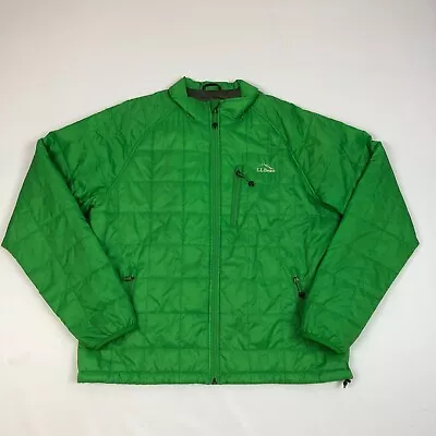 LL Bean Primaloft Packaway Puffer Jacket Mens Large Green Lightweight Quilted • $108.19