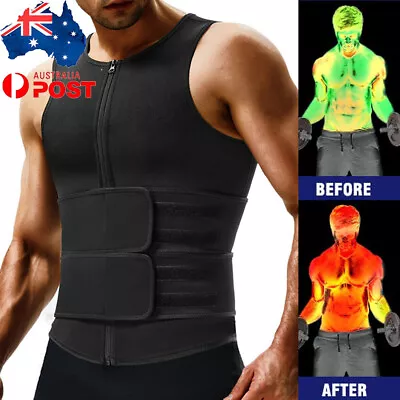 $35.99 • Buy Men Waist Trainer Sauna Vest For Weight Loss Body Shaper Neoprene Sweat Tank Top