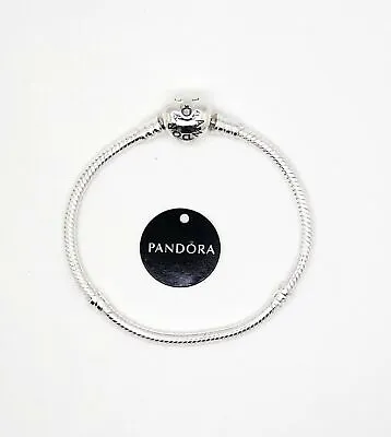 New Pandora S925 Sterling Silver Charm Bracelet With Heart Clasp 590719 • $59.49