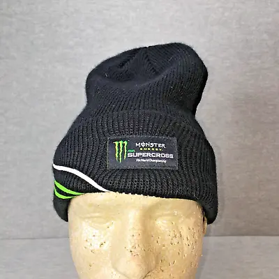 Monster Energy AMA Supercross FIM World Championship Black Knit Beanie • $11.99