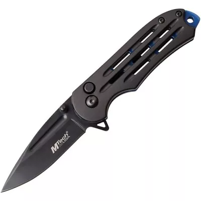 MTech Folding Knife 2.5  Stainless Steel Drop Point Blade Black Aluminum Handle • $16.89