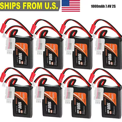 2S Lipo Battery 1000mAh 7.4V SCX24 PH2.0 & JST Plug 35C+USB Charger For 1/10 RC • $47.49