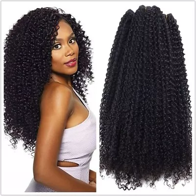 Kinky Curly Hair Weave Peruvian Human Hair Extensions 4 Bundles/200g Hair Weft • $24.91
