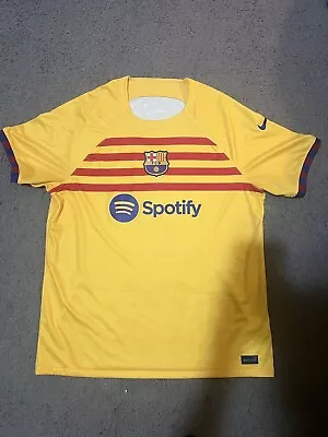 NIKE FC Barcelona 2023/24 Match Fourth Soccer Jersey Medium Mens XL Red Blue • $0.99