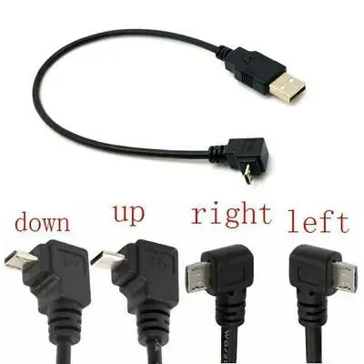 90 Degree Angle USB 2.0 A Male To Left Right Micro USB For Phone 2024-- • $1.54