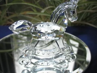 Rocking Horse Swarovski Art Glass Signed Miniature • $1.99