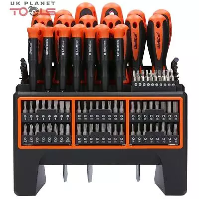 Magnetic Screwdriver Set With Precision Bits 114-Pieces Wall Mounted WellCut • £22.99