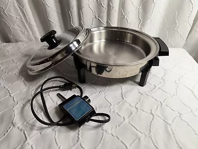 VTG Lifetime Electric Skillet & Lid Fry Pan 11.5” Heat Control Liquid Core 27906 • $95