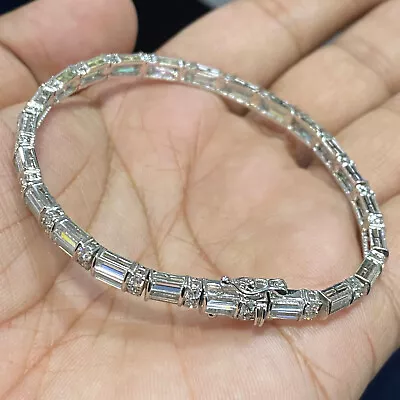 QVC Epiphany Platinum Clad Diamonique Tennis Bracelet Pre-owned Jewelry • $20.51