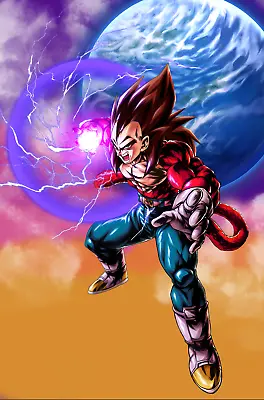 Dragon Ball GT Poster Vegeta SSJ4 Charging 12in X18in Free Shipping • $9.95