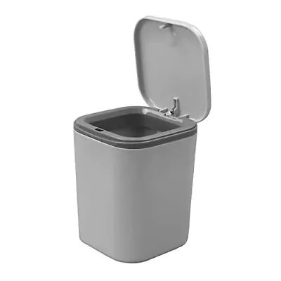 0.5 Gallon Plastic Tiny Waste Can Mini Trash Can With Lid Gray • $20.67