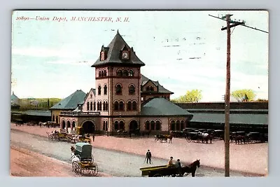 Manchester NH-New Hampshire Union Depot Train Station C1910 Vintage Postcard • $8.99