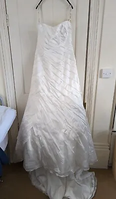£49.99 • Buy Maggie Sottero White Tiered Wedding Dress Size 12