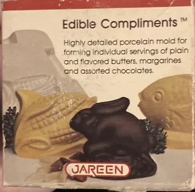 Vintage Jareen Edible Compliments Porcelain Butter Chocolate Mold Bunny Rabbit • $5