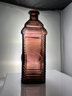$4.99 • Buy Vintage Berring's Apple Bitters 9  Amethyst / Purple Bottle - Wheaton Glass