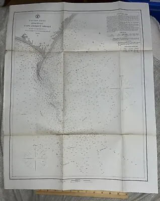 Antique 1866 US Map: U. S. Coast Survey - Cape Lookout Shoals North Carolina NC • $149.12