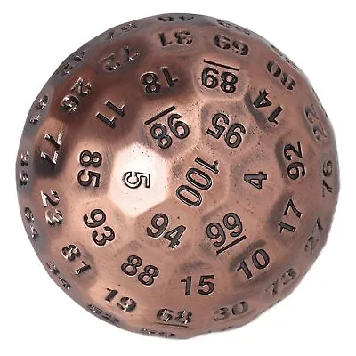 (Copper) 100 Sided Polyhedral Dice 2inch Metal D100 Game Dice DND Dice • $38.27