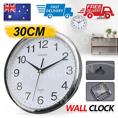 Wall Clock Quartz Round Square Wall Clock Silent Non-Ticking 12 Inch • $13.95