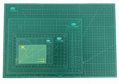 A1 A2 A3 A4 A5 Cutting Mat Non Slip Self Healing Printed Grid Lines • £5.99