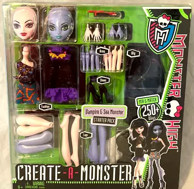 Monster High Create-A-Monster Vampire & Sea Monster Starter Pack New 2011 • $129