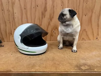 Vintage SHOEI 1981 ER Full Face Motorcycle Helmet With Visor M Medium White • $127