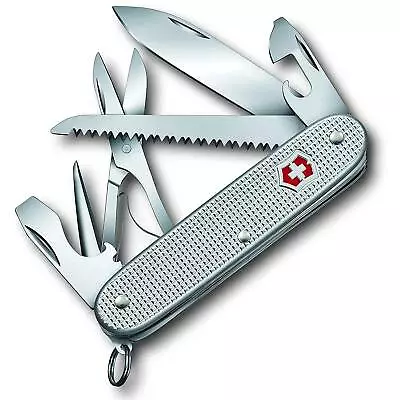 New Victorinox Pioneer FARMER X  Swiss Army 93mm Knife  Silver Alox   0.8271.26 • $72