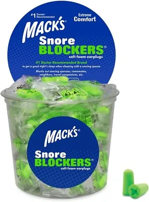 Mack's Tub Of Snore Blockers Soft Foam Earplugs 100 Pairs • £65.69