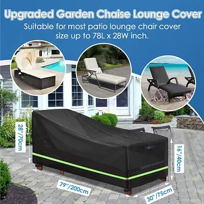 AU HOT Sun Lounge Covers Outdoor Furniture Bed Chair Cover Heavy Duty Waterproof • $14.08