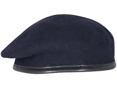 Military Beret 100% Wool Leather Banded Silk Lined Army Cadet Hat Cap 7 Colours • $25.82