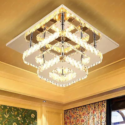 LED Ceiling Crystal Lights Luxury Chandelier Modern Pendant Lamps Kitchen Lights • £24.99