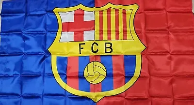 Futbol Club Barcelona FCB Banner Flag Football Spain 35  X 58  • $8.03
