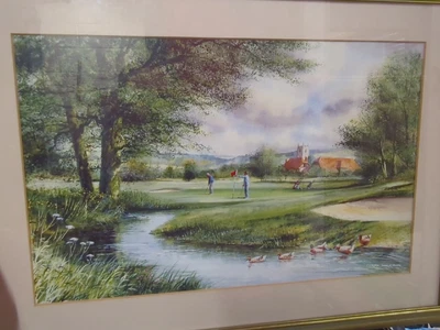 £4.99 • Buy Terry Harrison Golf Print In Frame