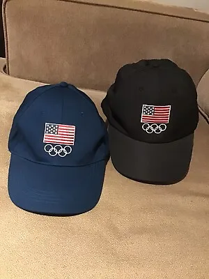 Two Team USA Flag Olympics Symbol Adjustable Strapback Caps • $15