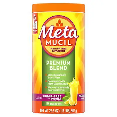 Metamucil Premium Blend Daily Fiber Supplement，Psyllium Husk Fiber Powder，Stevia • $28.98