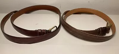 Coach Brand Burgandy/Mocha  Men’s/Women's Leather Skinny Belts Sz: 36 - Lot Of 2 • $14.99