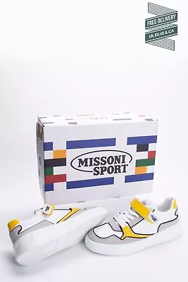 RRP€389 MISSONI SPORT Sneakers US6.5 EU39 UK6 Terrycloth Lined Colour Block Logo • $124.50