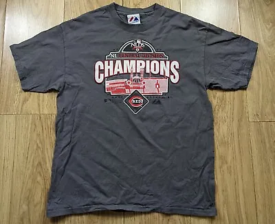 2010 Cincinnati Reds NL Central Division Champions T-shirt Majestic MLB Small • £9