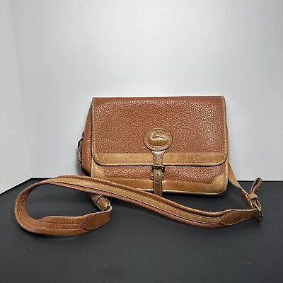 Vintage Classic Dooney & Bourke Crossbody Bag Top Handle Brown Leather 11x8 • $37.99