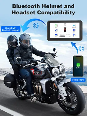 7  Motorcycle Wireless Apple Carplay Portable Waterproof IPX7 Screen GPS Navi • $298.99