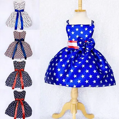 4th Of July Patterned Junior Infant Dress Pageant Recital Photoshoot Birthday • $35.99