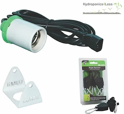 HPS MH CFL Lamp Holder Grow Light Bulb Kit Pendant E40 4m Cord Hydroponics LUMii • £20.99