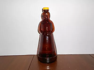 Vtg 70's Mrs. Butterworth Amber Glass Syrup Bottle 10  Tall Metal Cap MINT • $12.99