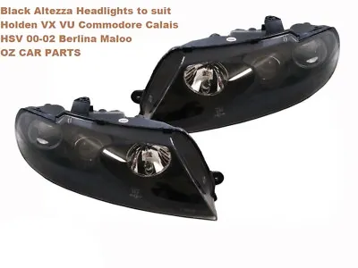 Black Headlights Holden COMMODORE VX VU Calais Maloo Berlina LEFT AND RIGHT PAIR • $379