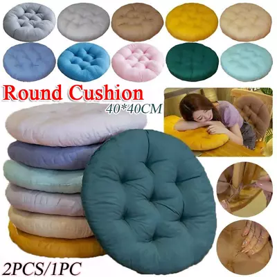 Solid Round Chair Seat Pad Cushions Indoor Outdoor Dining Garden Patio Pillow • £6.64