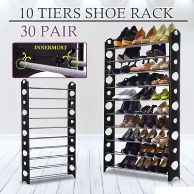 $22.45 • Buy Model 30 Pairs 10 Tiers Stackable Storage Shoe Rack Holder For Shoes