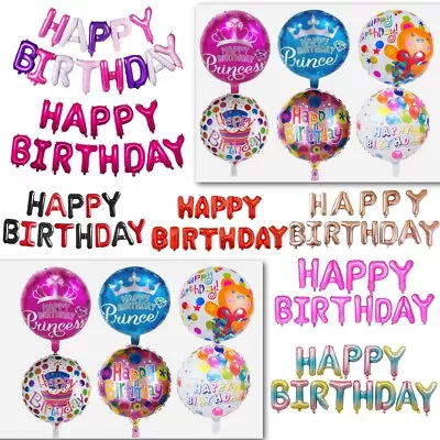 Birthday Balloons Set 16  Self Inflating Bunting Banner Foil Balloons 16th 40th • £2.99