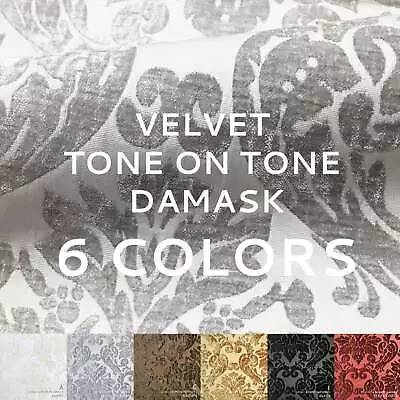 7 COLORS / Velvet Damask Tone On Tone Fabric • $29.99