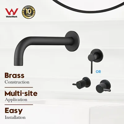 Decaura Bathroom Brass Basin Spout Vanity Bathtub Shower Mixer Taps Matte Black • $59.99