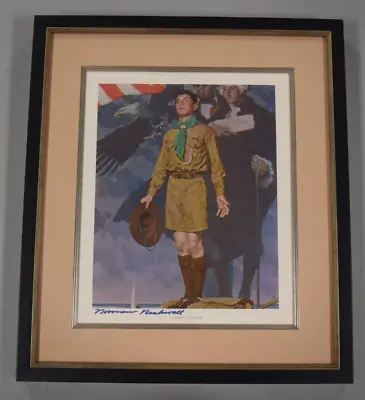 Norman Rockwell Signed A Scout Is Loyal Photograph Framed 15x18 Inches • $120